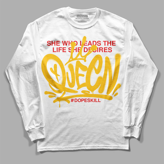 Yellow Sneakers DopeSkill Long Sleeve T-Shirt Queen Graphic Streetwear - White