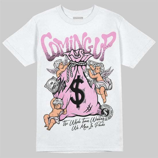 Jordan 4 WMNS “Orchid” DopeSkill T-Shirt Money Bag Coming Up Graphic Streetwear - White