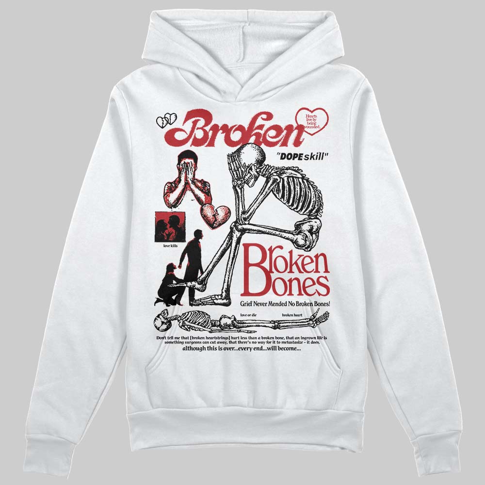 Jordan 14 Golf “Last Shot” DopeSkill Hoodie Sweatshirt Broken Bones Graphic Streetwear - White