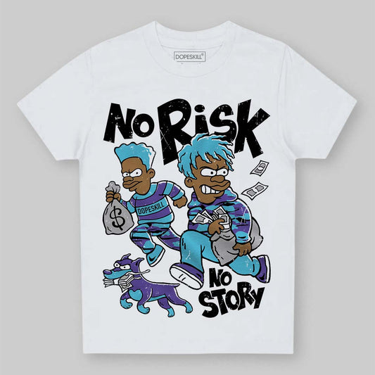 Jordan 8 Retro 'Aqua' 2025 DopeSkill Toddler Kids T-shirt No Risk No Story Graphic Streetwear - White