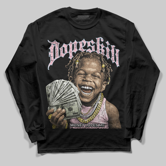 Jordan 4 Retro Valentine's Day (2026) (GS) DopeSkill Long Sleeve T-Shirt Money Loves Me Graphic Streetwear - Black