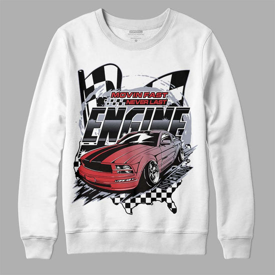 Jordan 4 “Bred Reimagined” DopeSkill Sweatshirt ENGINE Tshirt Graphic Streetwear - White