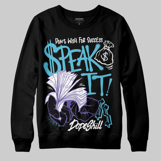Jordan 8 Retro 'Aqua' 2025 DopeSkill Sweatshirt Speak It Graphic Streetwear - Black