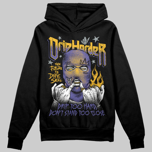 Jordan 4 Retro Lakers DopeSkill Hoodie Sweatshirt Drip Harder Graphic Streetwear - Black