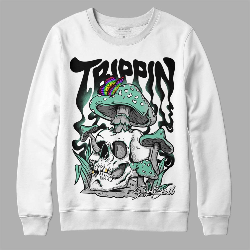 Jordan 3 "Green Glow" DopeSkill Sweatshirt Trippin  Graphic Streetwear - White 