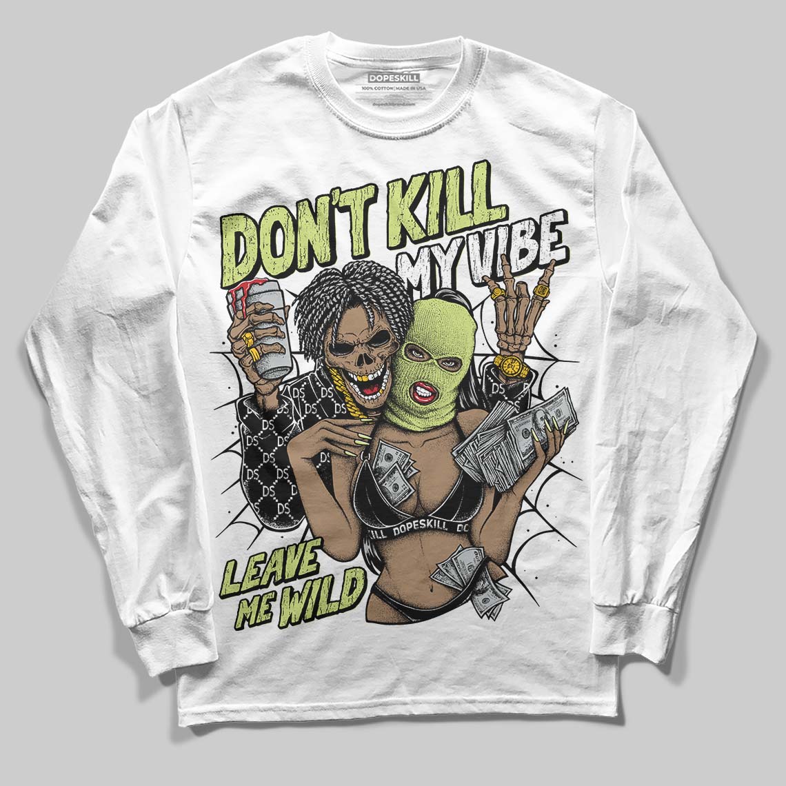 Jordan 11 “Inner Beast” DopeSkill Long Sleeve T-Shirt Don't Kill My Vibe Graphic Streetwear - White