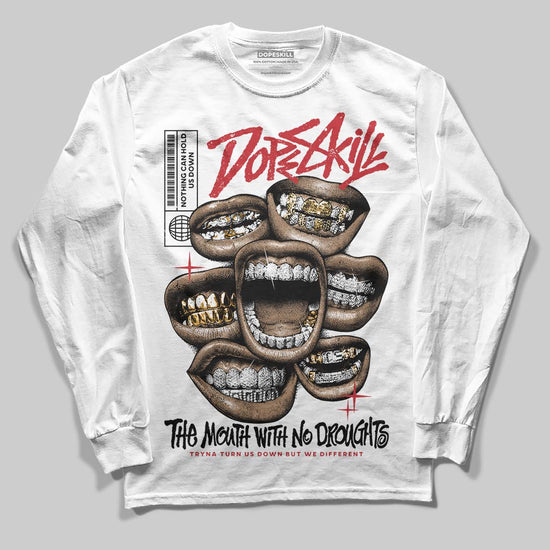 Jordan 4 “Flight Club” DopeSkill Long Sleeve T-Shirt The Mouth With No Droughts Graphic Streetwear - White 