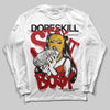 Nigel Sylvester x Air Jordan 4 ‘Brick by Brick’ DopeSkill Long Sleeve T-Shirt Stay It Busy Graphic Streetwear - White
