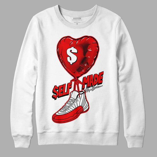 Jordan 12 “Cherry” DopeSkill Sweatshirt Self Made Graphic Streetwear - White 