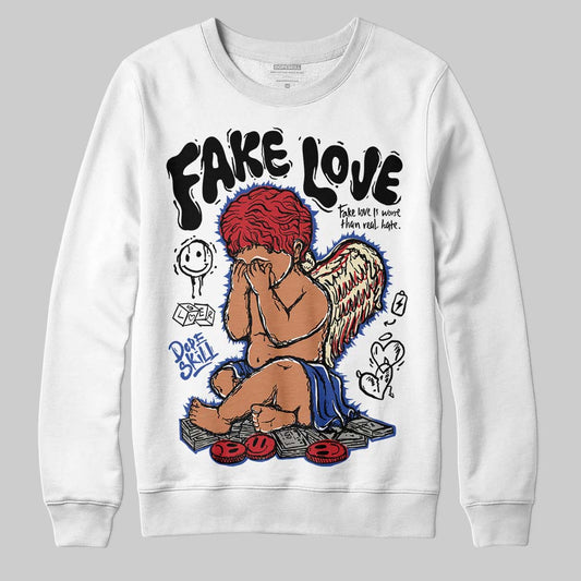 Jordan 4 “Rare Air” DopeSkill Sweatshirt False Love Graphic Streetwear - White 