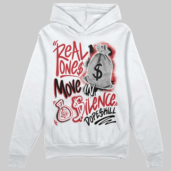 Jordan 1 Low OG "Chicago" DopeSkill Hoodie Sweatshirt Real Ones Move In Silence Graphic Streetwear - White