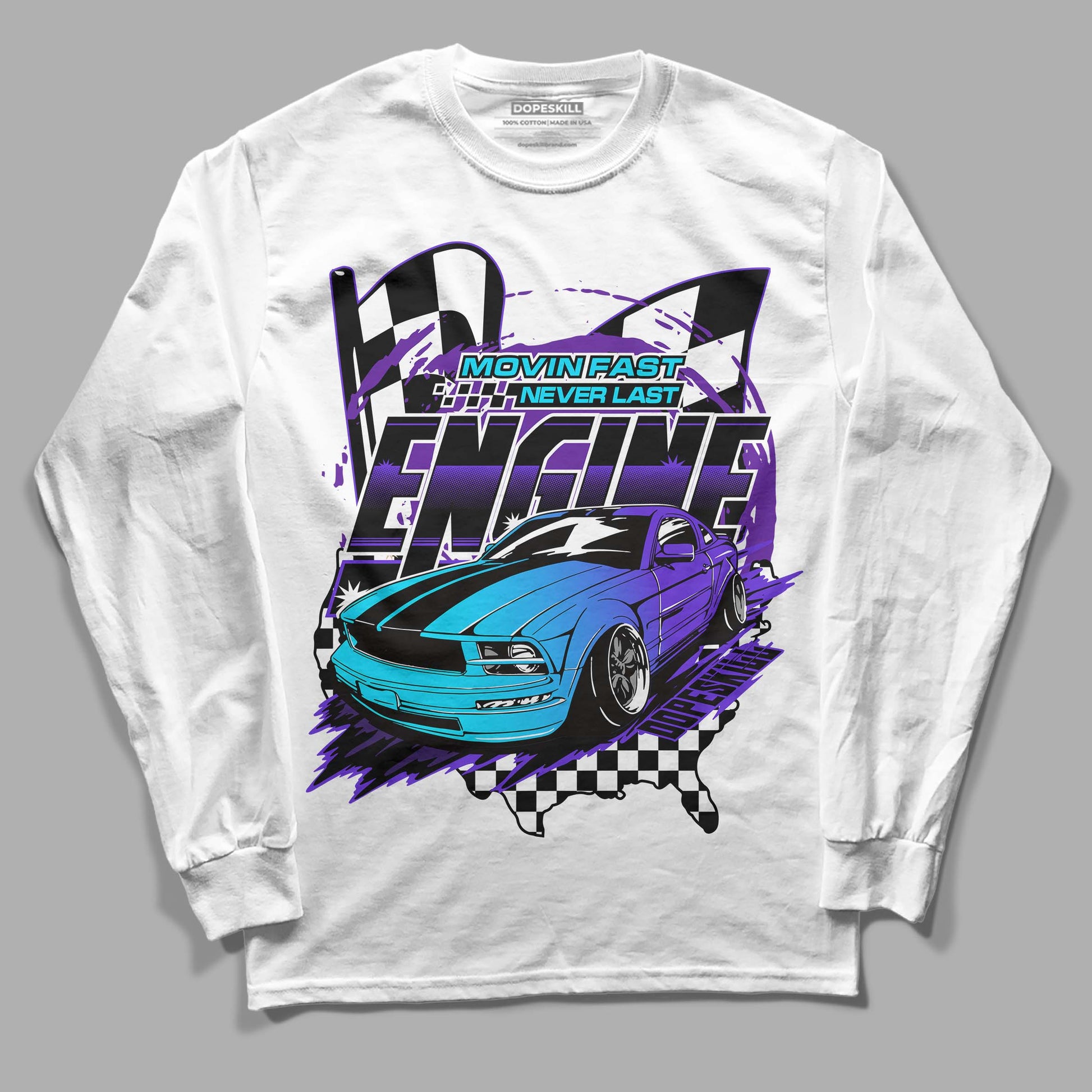 Jordan 6 "Aqua" DopeSkill Long Sleeve T-Shirt ENGINE Tshirt Graphic Streetwear - White 