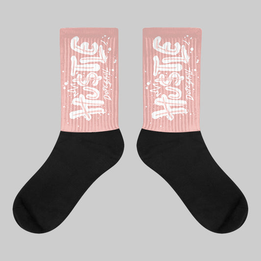 Leather Curb Glitter Pale Pink DopeSkill Sublimated Socks Hustle Graphic