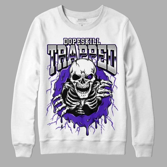 Jordan 5 Retro Dark Concord DopeSkill Sweatshirt Trapped Halloween Graphic Streetwear - White