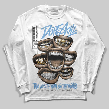 Jordan 12 Retro 'Melo' DopeSkill Long Sleeve T-Shirt The Mouth With No Droughts Graphic Streetwear - White