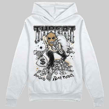 Jordan 5 Retro Reverse Metallic DopeSkill Hoodie Sweatshirt Threat Graphic Streetwear - White