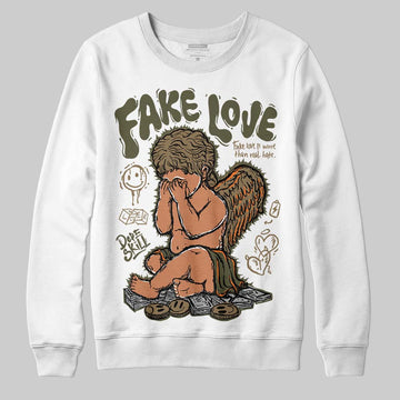 Adidas Samba OG Focus Olive Gum DopeSkill Sweatshirt False Love Graphic Streetwear - White