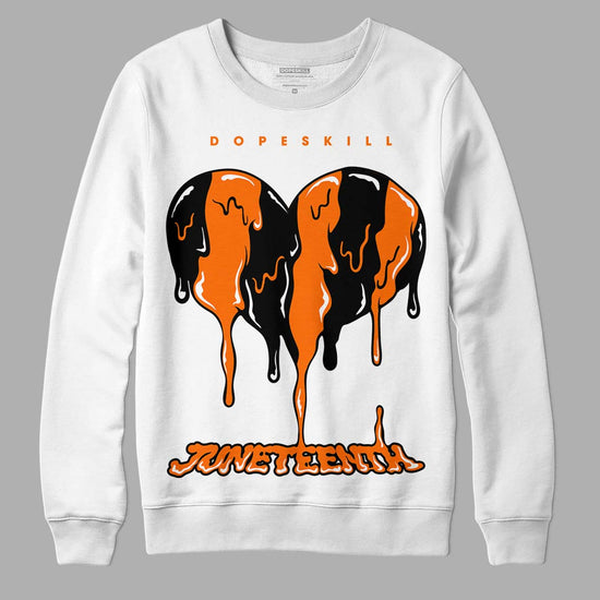 Orange, Black & White Sneakers DopeSkill Sweatshirt Juneteenth Heart Graphic Streetwear - White 