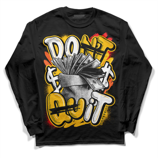 Yellow Sneakers DopeSkill Long Sleeve T-Shirt Don't Quit Graphic Streetwear - Black