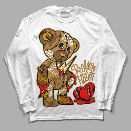 Jordan 13 Wheat 2023 DopeSkill Long Sleeve T-Shirt Broken Heart Graphic Streetwear - WHite