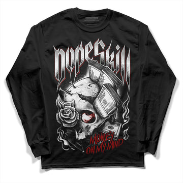 Jordan 14 "Black/White" DopeSkill Long Sleeve T-Shirt Money On My Mind Graphic Streetwear - Black