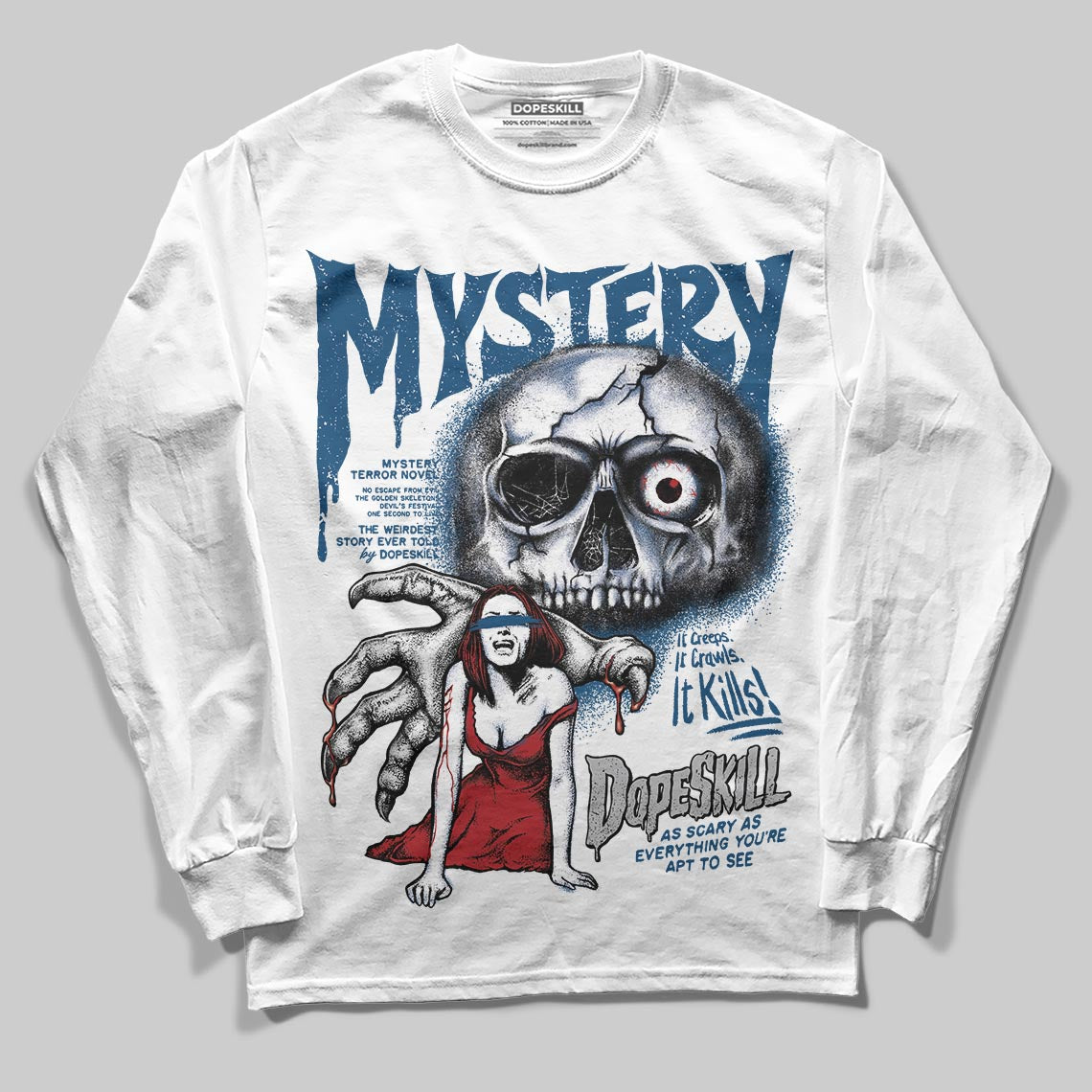 Jordan 12 Retro French Blue (2025) DopeSkill Long Sleeve T-Shirt Mystery Ghostly Grasp Graphic Streetwear