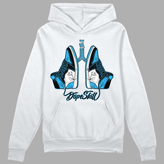 Jordan 1 High Retro OG “University Blue” DopeSkill Hoodie Sweatshirt Breathe Graphic Streetwear - White 