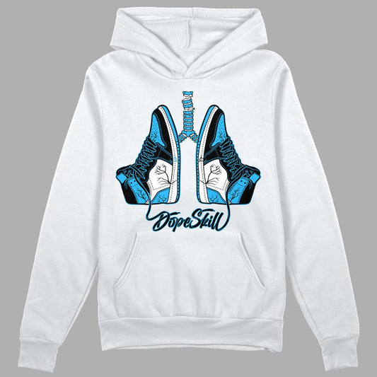 Jordan 1 High Retro OG “University Blue” DopeSkill Hoodie Sweatshirt Breathe Graphic Streetwear - White 