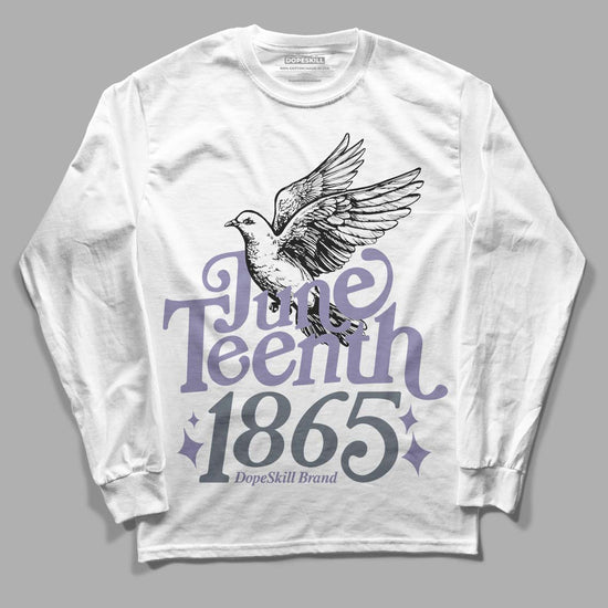 Jordan 5 Retro Low Indigo Haze DopeSkill Long Sleeve T-Shirt Juneteenth 1865 Graphic Streetwear - White