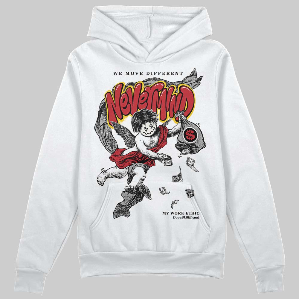 Jordan 4 “Flight Club” DopeSkill Hoodie Sweatshirt Nevermind Graphic Streetwear - White