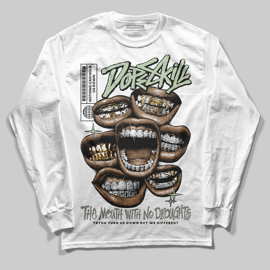 Jordan 4 WMNS “Seafoam” (2025) DopeSkill Long Sleeve T-Shirt The Mouth With No Droughts Graphic Streetwear - White