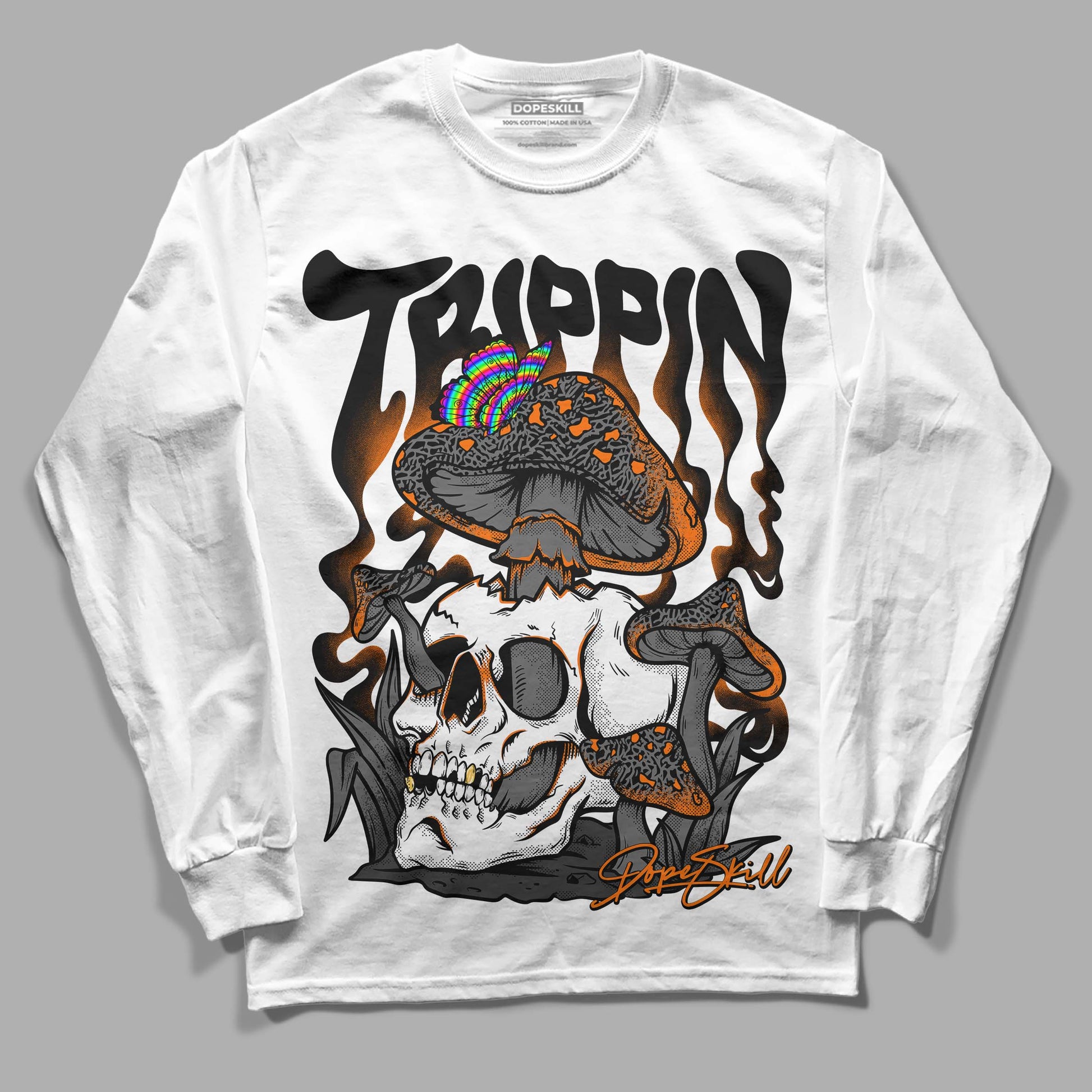 Jordan 3 Retro 'Fear Pack' DopeSkill Long Sleeve T-Shirt Trippin Graphic Streetwear - White