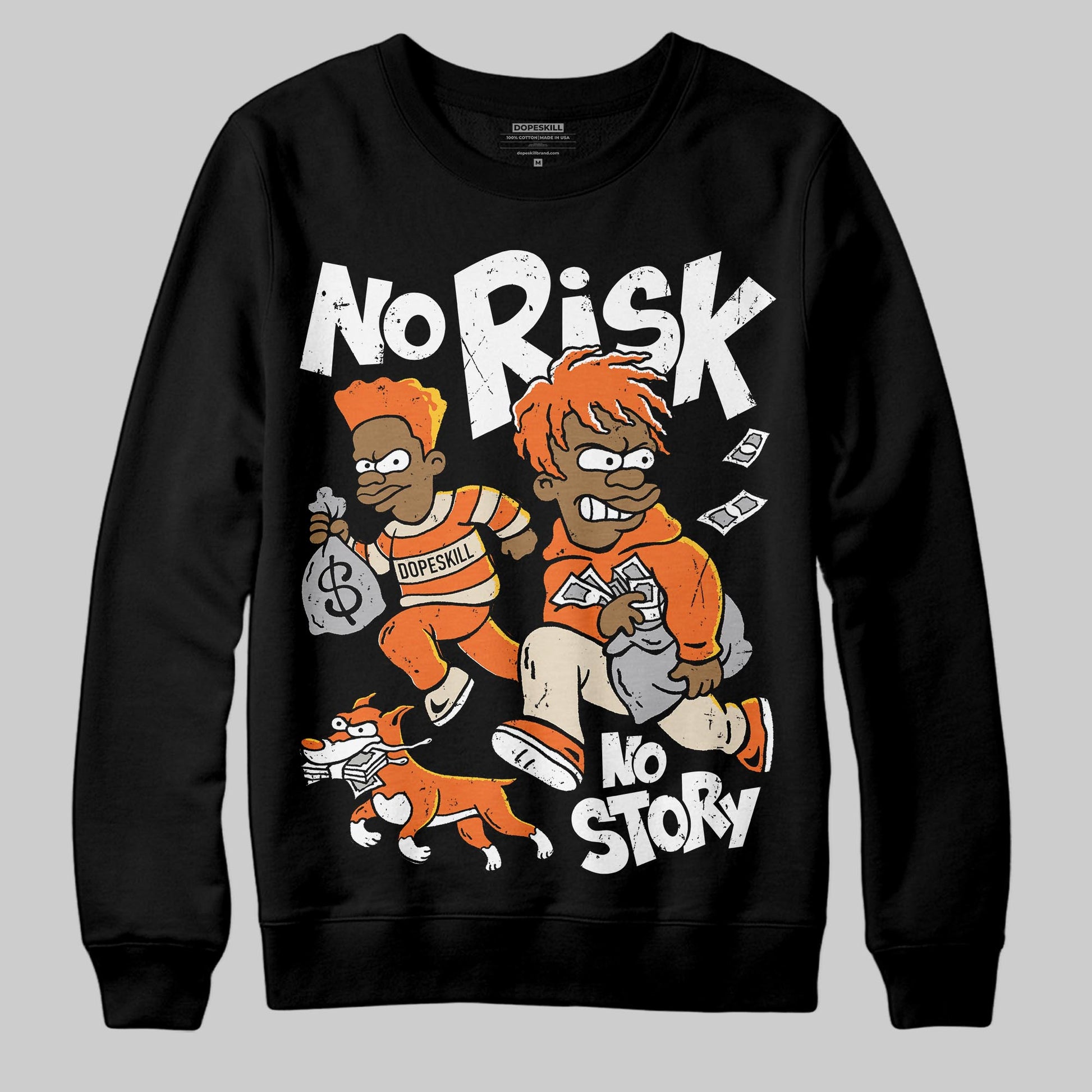 Jordan 3 “Starfish” DopeSkill Sweatshirt No Risk No Story Graphic Streetwear - Black