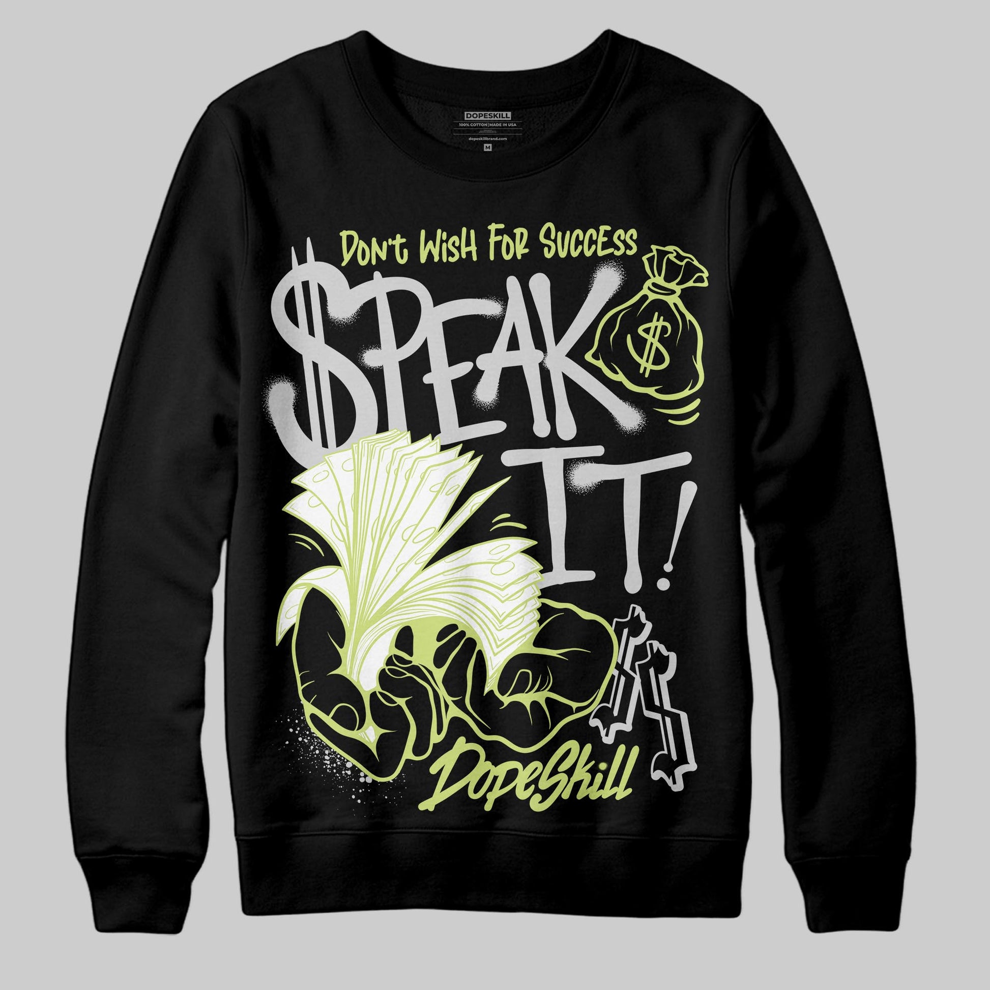 Jordan 4 GS “Light Lemon Twist” DopeSkill Sweatshirt Speak It Graphic Streetwear - Black