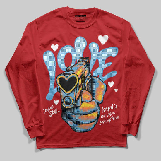 Jordan 11 Retro Cherry DopeSkill Long Sleeve T-Shirt Love Shot Graphic Streetwear - Red