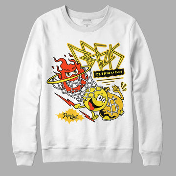 Jordan 4 Retro “Vivid Sulfur” DopeSkill Sweatshirt Break Through Graphic Streetwear - White