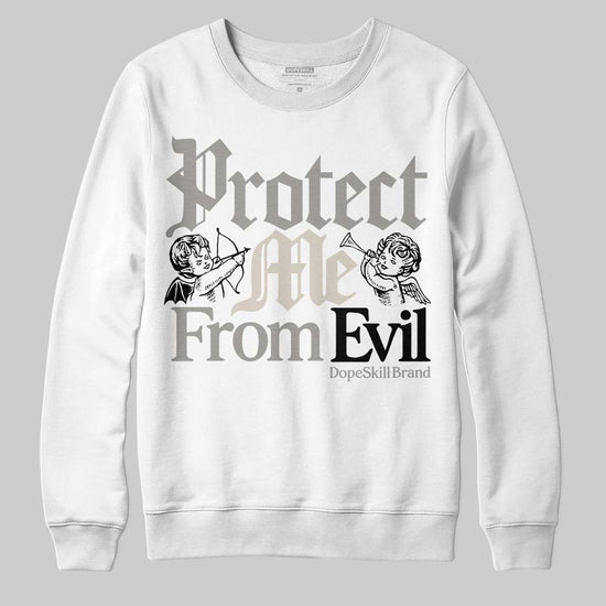 Jordan 3 Retro Pure Money DopeSkill Sweatshirt Protect Me From Evil Graphic Streetwear - White 