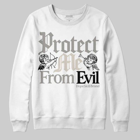 Jordan 3 Retro Pure Money DopeSkill Sweatshirt Protect Me From Evil Graphic Streetwear - White 