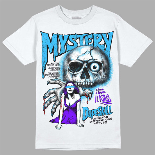 Jordan 1 High Retro OG “University Blue” DopeSkill T-Shirt Mystery Ghostly Grasp Graphic Streetwear - White