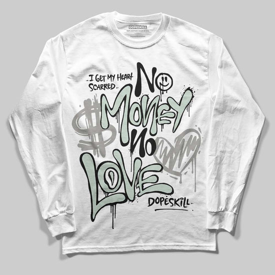 Jordan 1 Retro Low OG Year of the Snake (2025) DopeSkill Long Sleeve T-Shirt No Money No Love Typo Graphic Streetwear - White