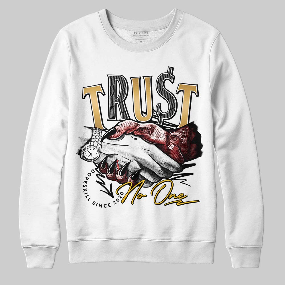 Jordan 12 Retro 'Taxi' 2025 DopeSkill Sweatshirt Trust No One Graphic Streetwear - White 