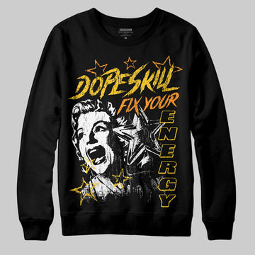 Yellow Sneakers DopeSkill Sweatshirt Fix Your Energy Graphic Streetwear - Black