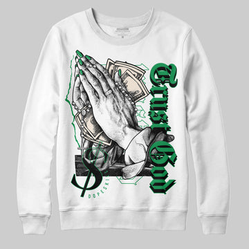 Jordan 2 Retro Lucky Green DopeSkill Sweatshirt Trust God Graphic Streetwear - White