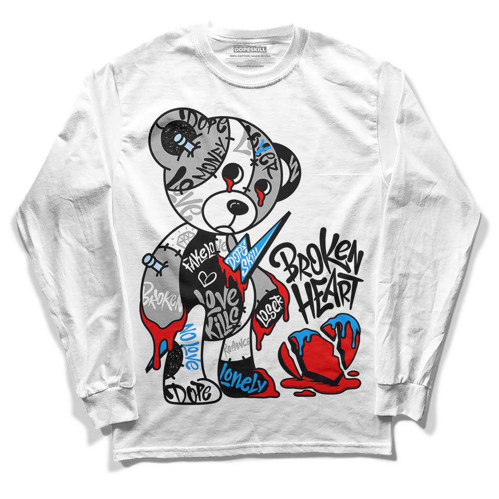 Jordan 6 “Reverse Oreo” DopeSkill Long Sleeve T-Shirt Broken Heart Graphic Streetwear - White