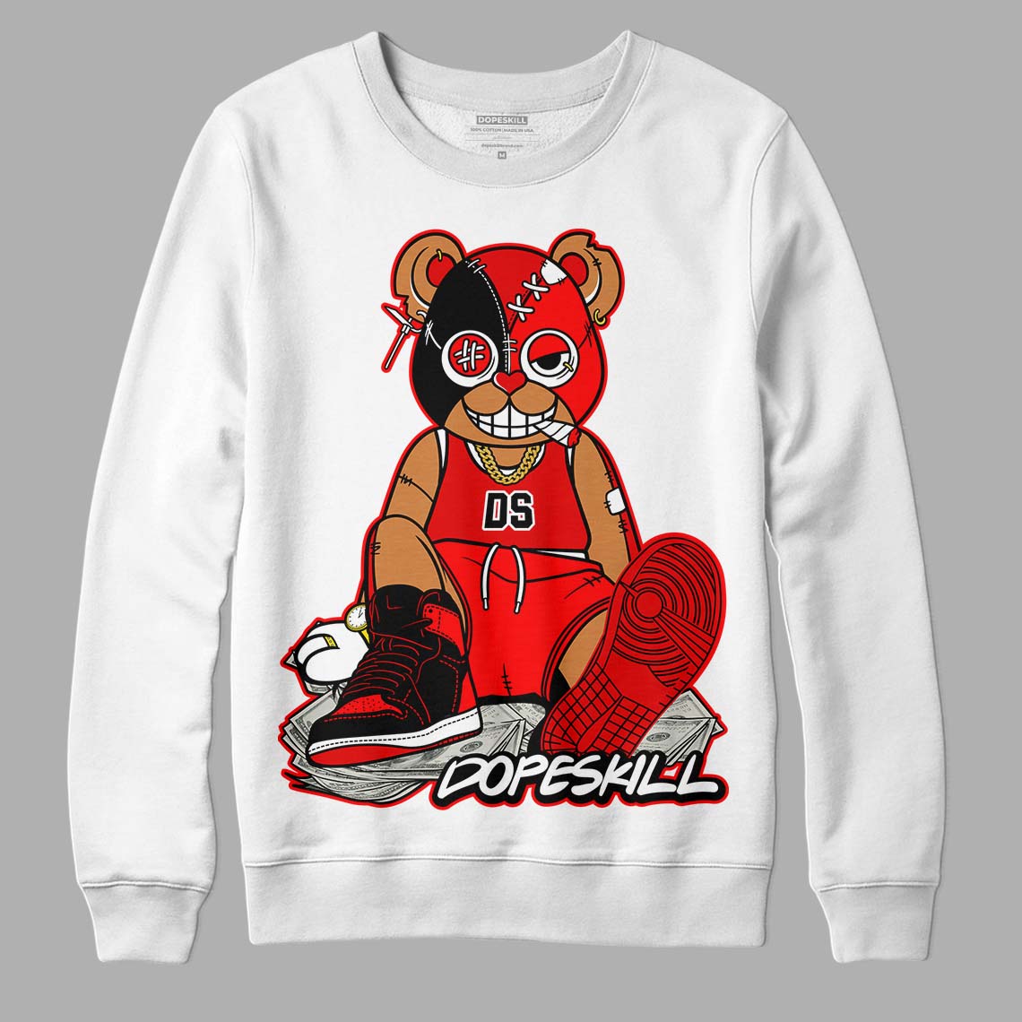 Jordan 1 Retro High OG "Satin Bred" DopeSkill Sweatshirt Greatest Graphic Streetwear - White