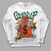 Dunk Team Dark Green Orange DopeSkill Long Sleeve T-Shirt Money Bag Coming Up Graphic Streetwear - White 