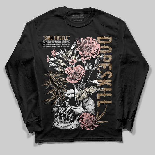 Nike Air Force 1 Low Canvas “Linen” DopeSkill Long Sleeve T-Shirt Side Hustle Graphic Streetwear - Black