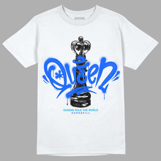 Royal Blue Sneakers DopeSkill T-Shirt Queen Chess Graphic Streetwear - White