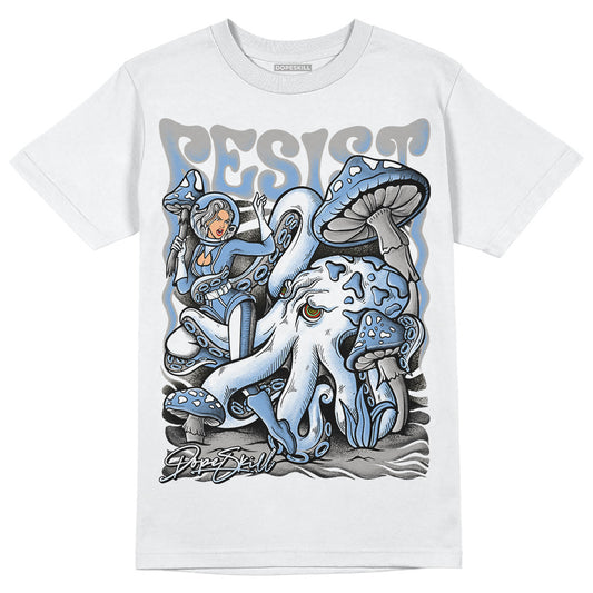 Jordan 5 Retro University Blue DopeSkill T-Shirt Resist Graphic Streetwear - White