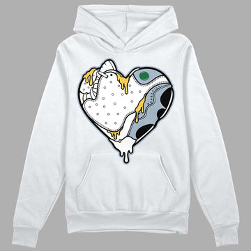 Jordan 13 “Blue Grey” DopeSkill Hoodie Sweatshirt Heart Jordan 13 Graphic Streetwear - White 